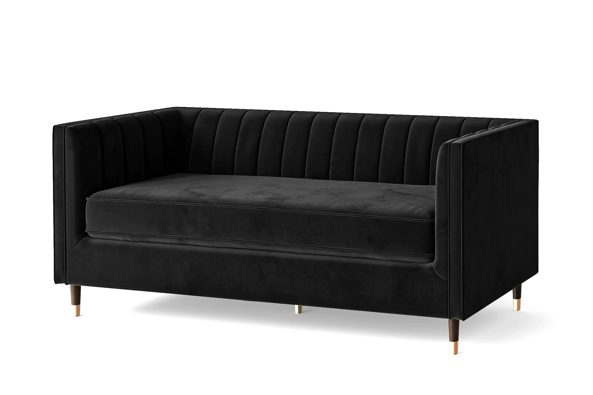 Tivoli 3 Seater Sofa Black Velvet