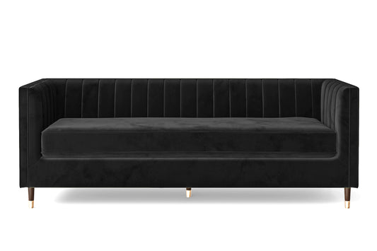 Tivoli 4 Seater Sofa Black Velvet