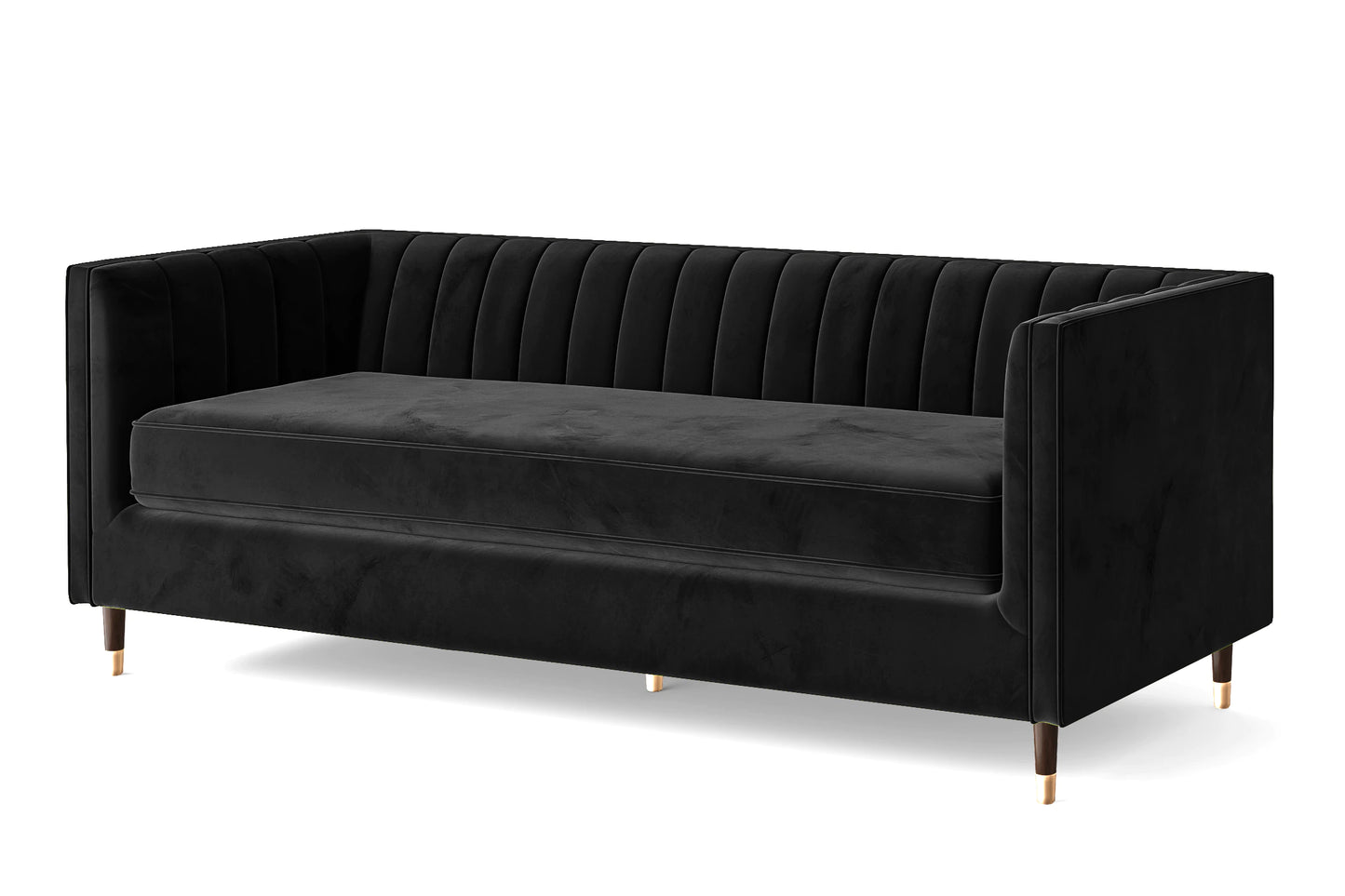 Tivoli 4 Seater Sofa Black Velvet