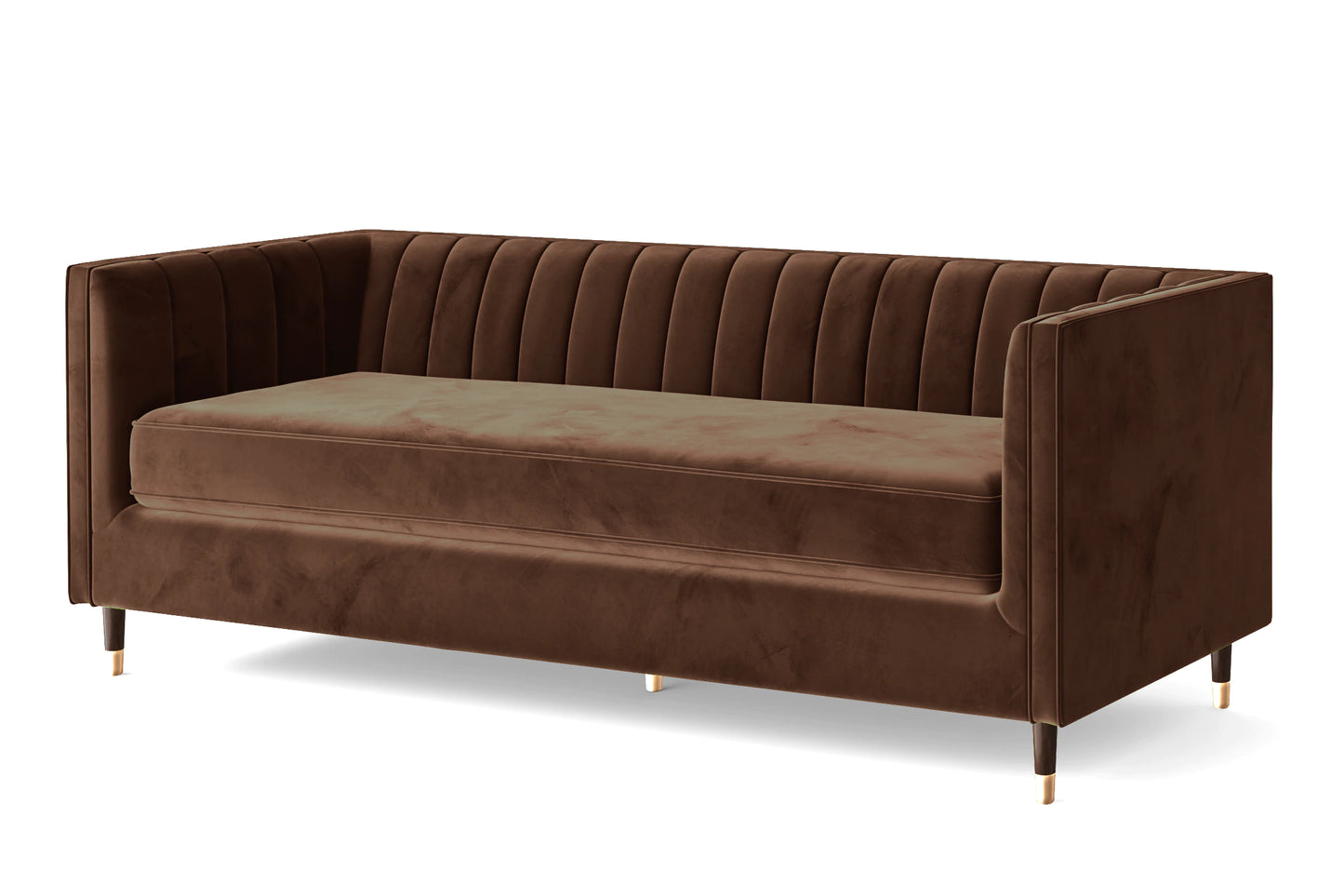 Tivoli 4 Seater Sofa Coffee Brown Velvet