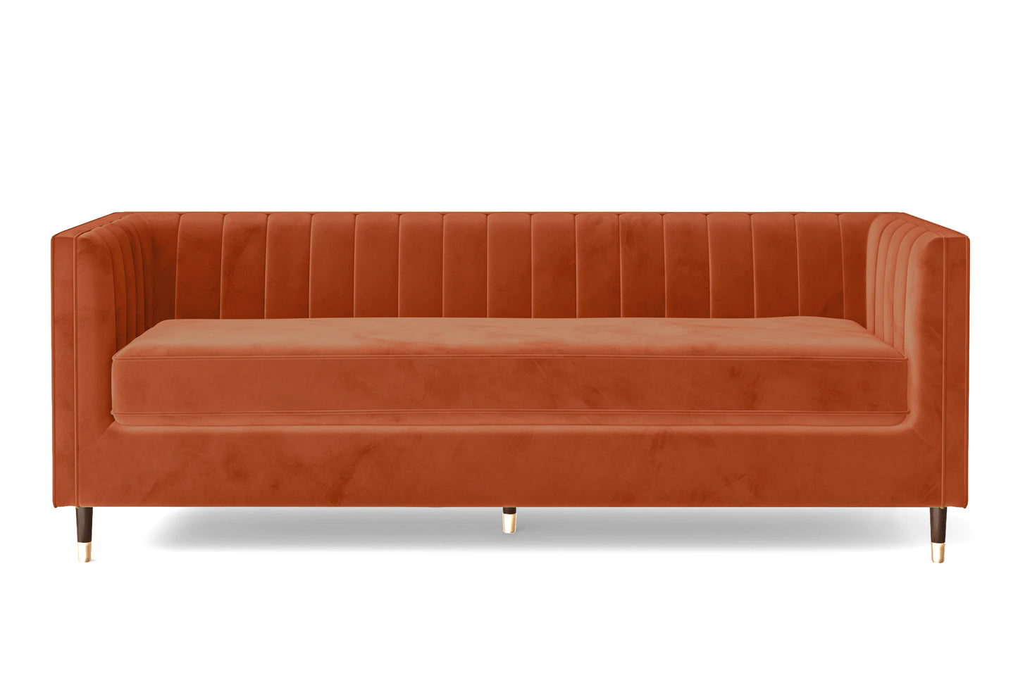 Tivoli 4 Seater Sofa Orange Velvet