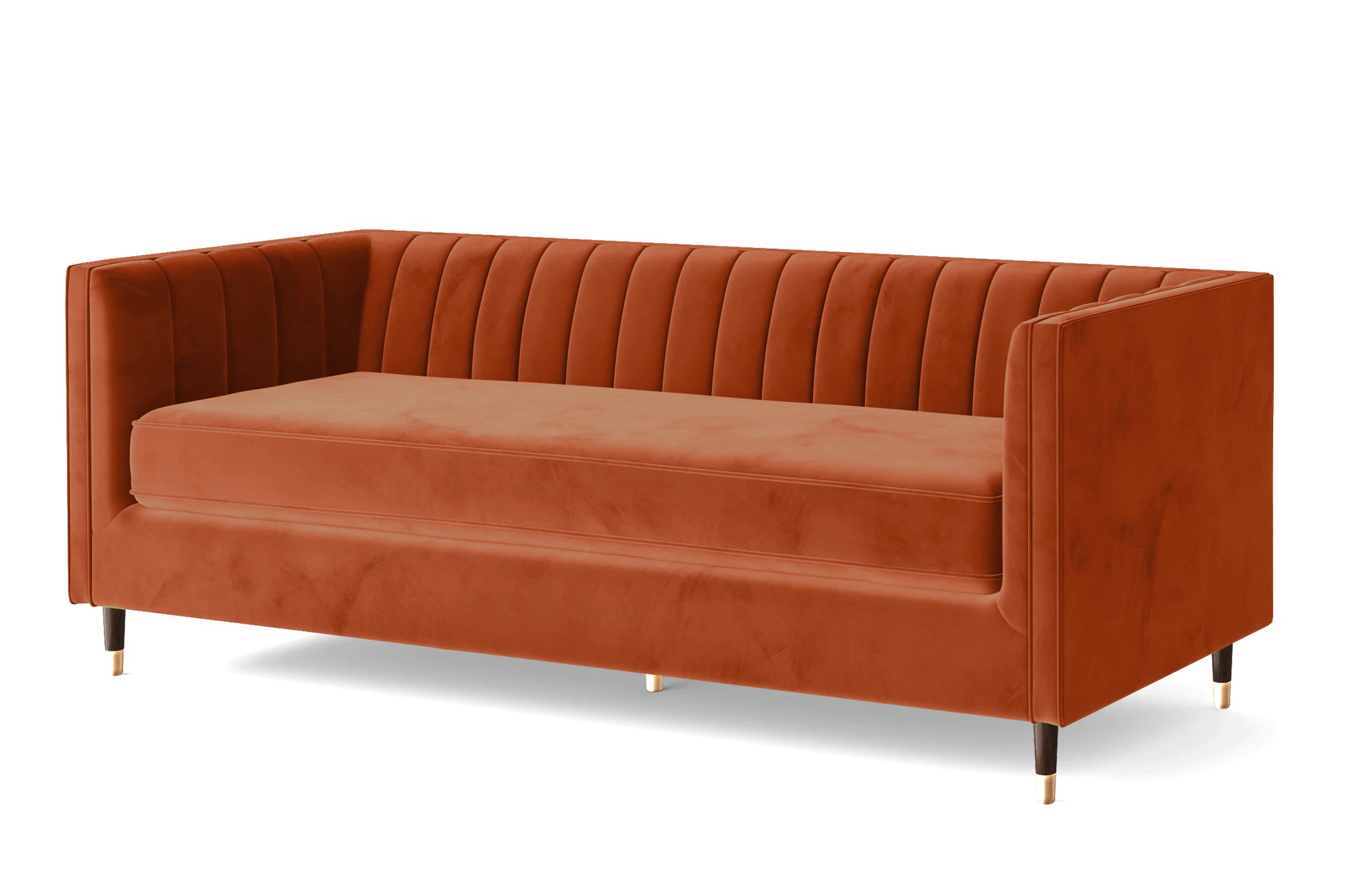 Tivoli 4 Seater Sofa Orange Velvet