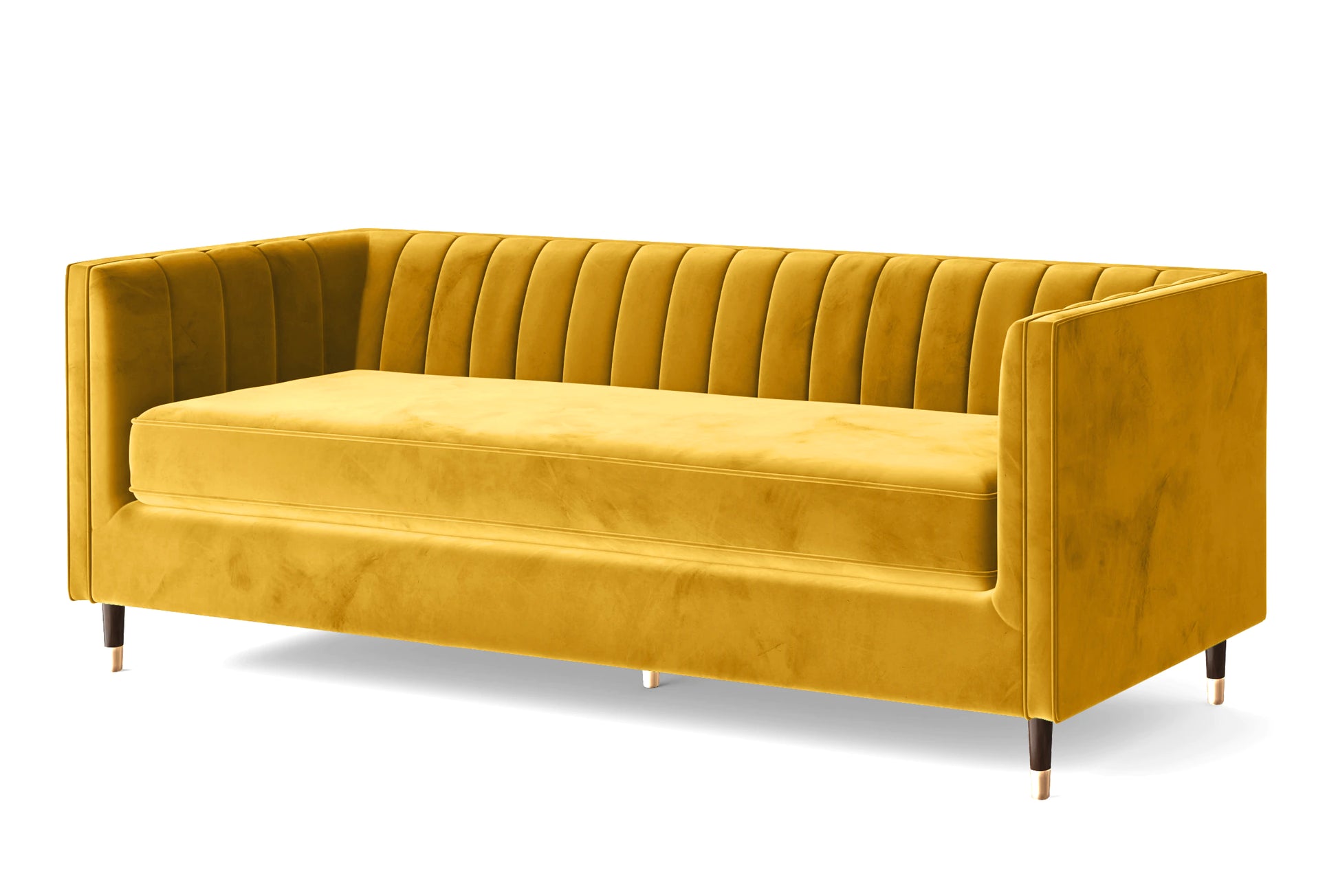 Tivoli 4 Seater Sofa Yellow Velvet