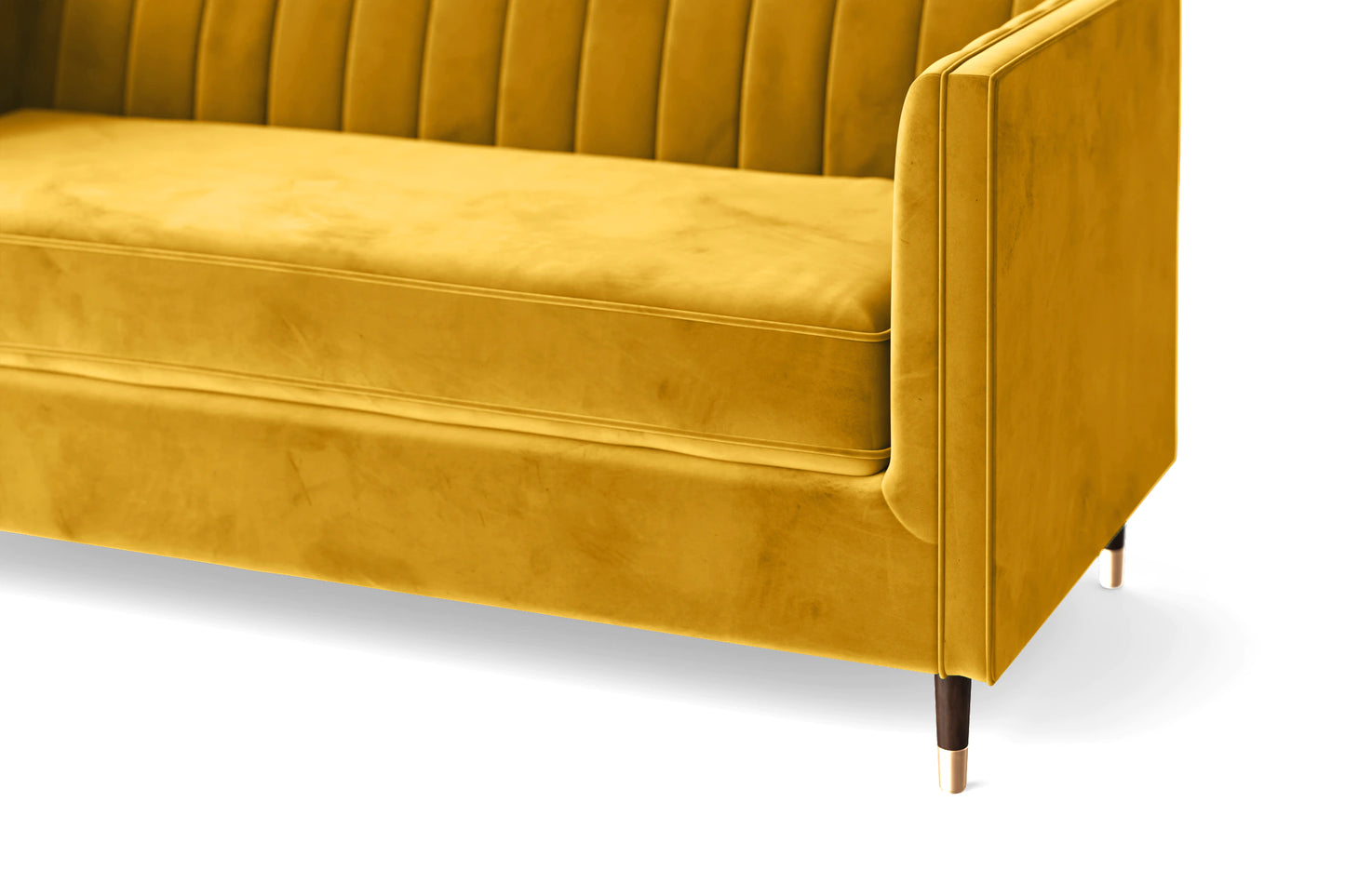 Tivoli 4 Seater Sofa Yellow Velvet