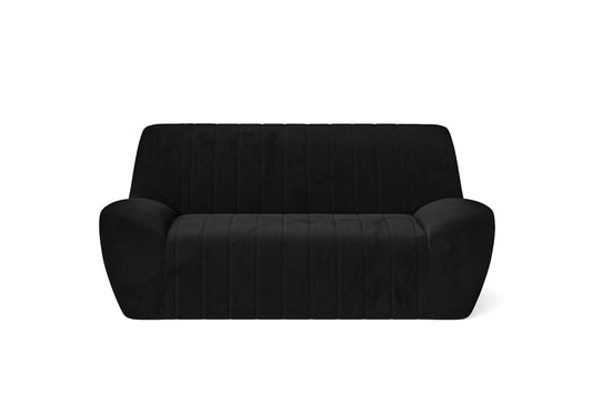 Trapani 2 Seater Sofa Black Velvet