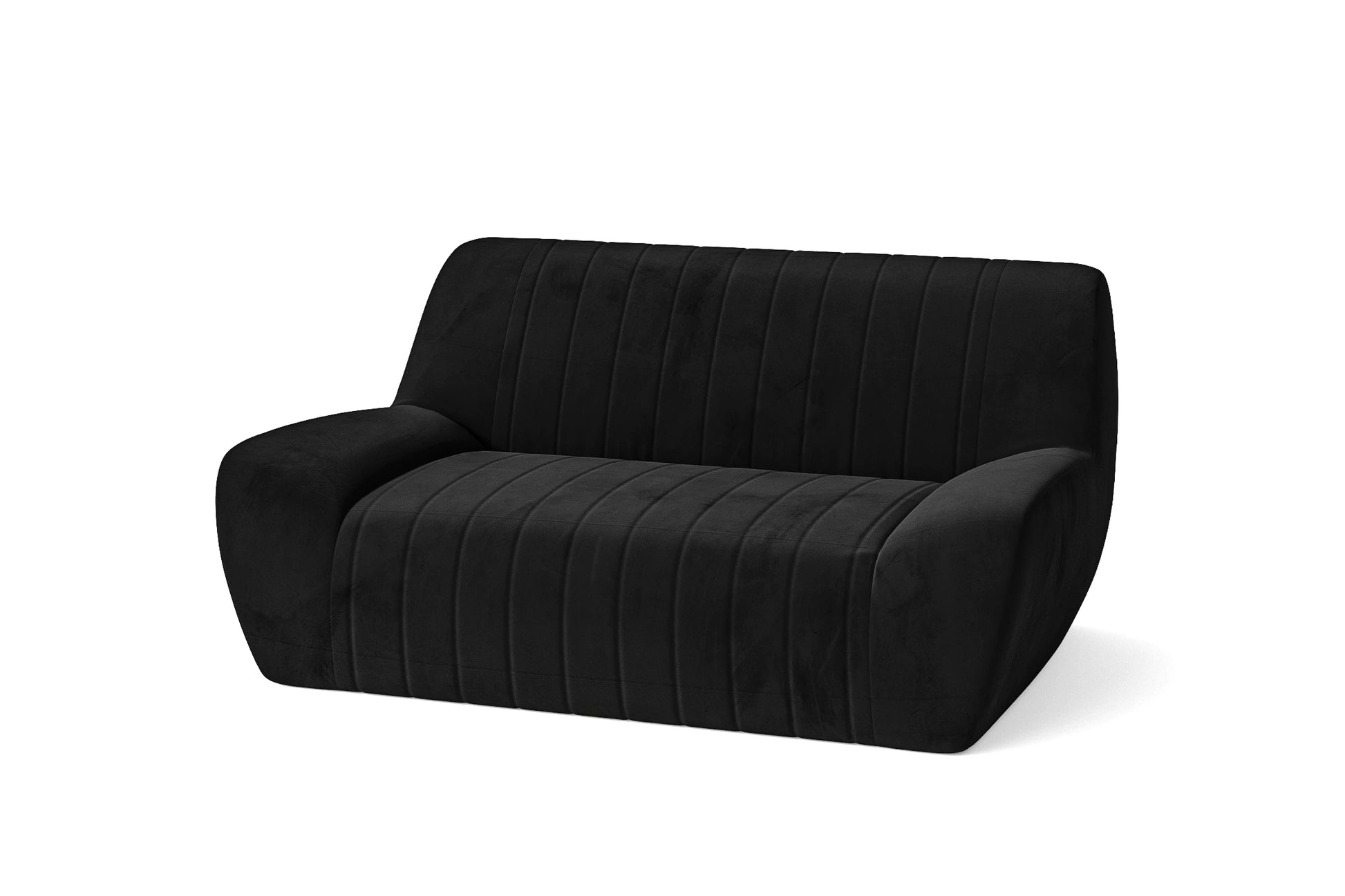 Trapani 2 Seater Sofa Black Velvet