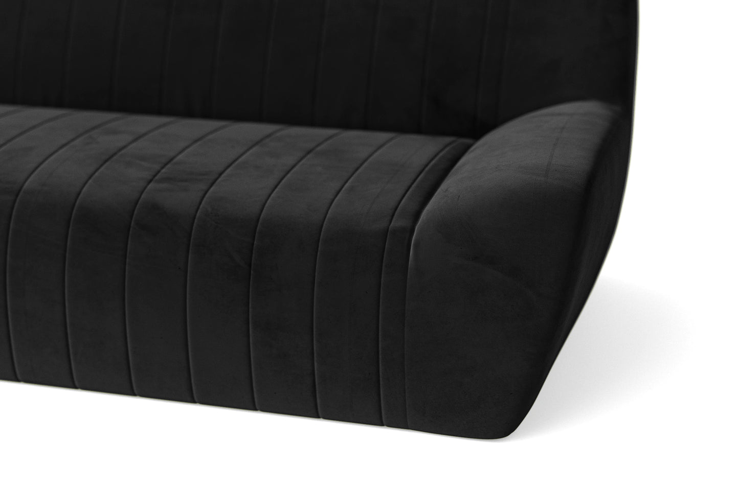 Trapani 2 Seater Sofa Black Velvet