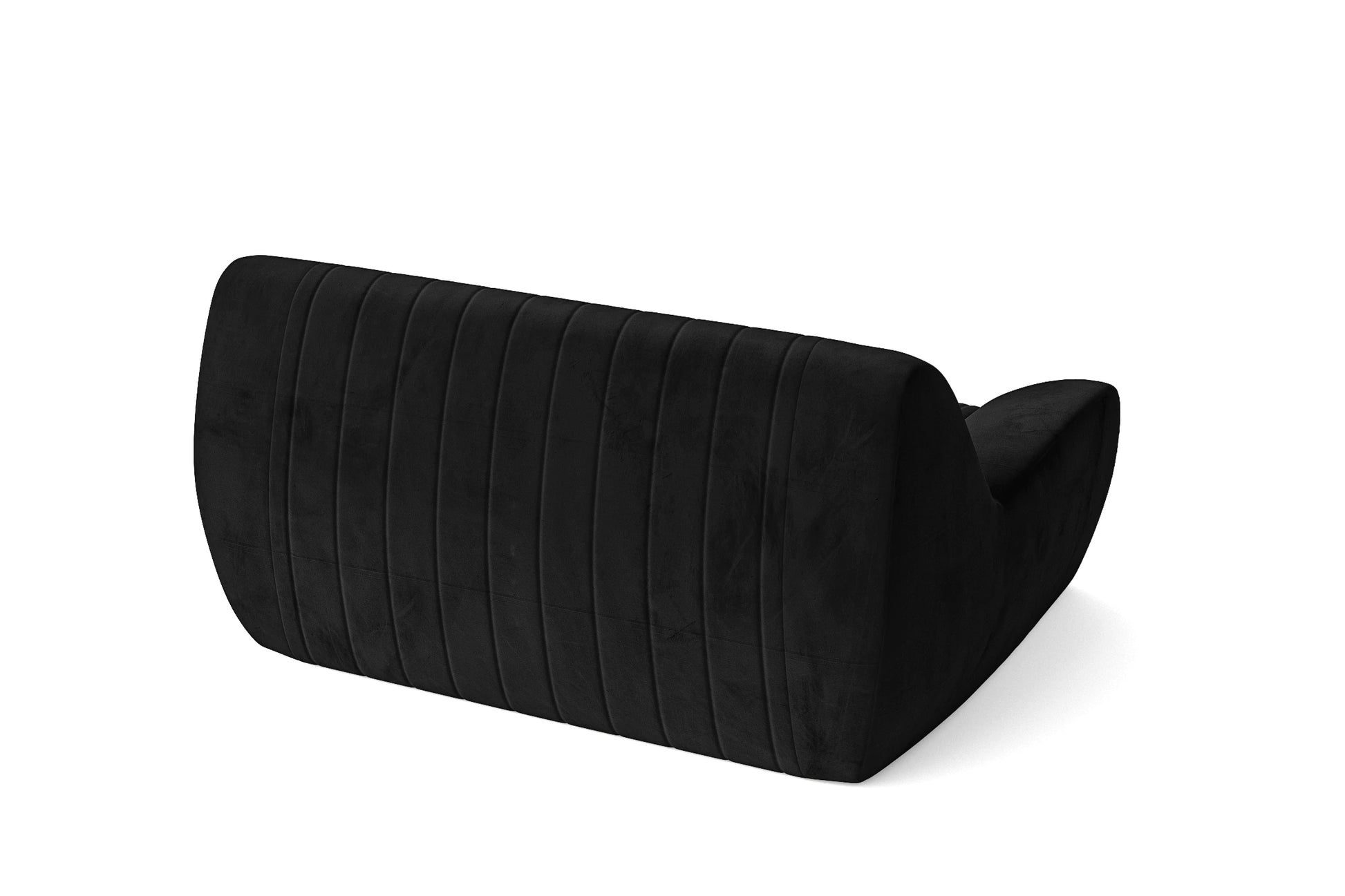 Trapani 2 Seater Sofa Black Velvet