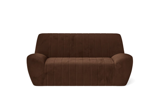 Trapani 2 Seater Sofa Coffee Brown Velvet