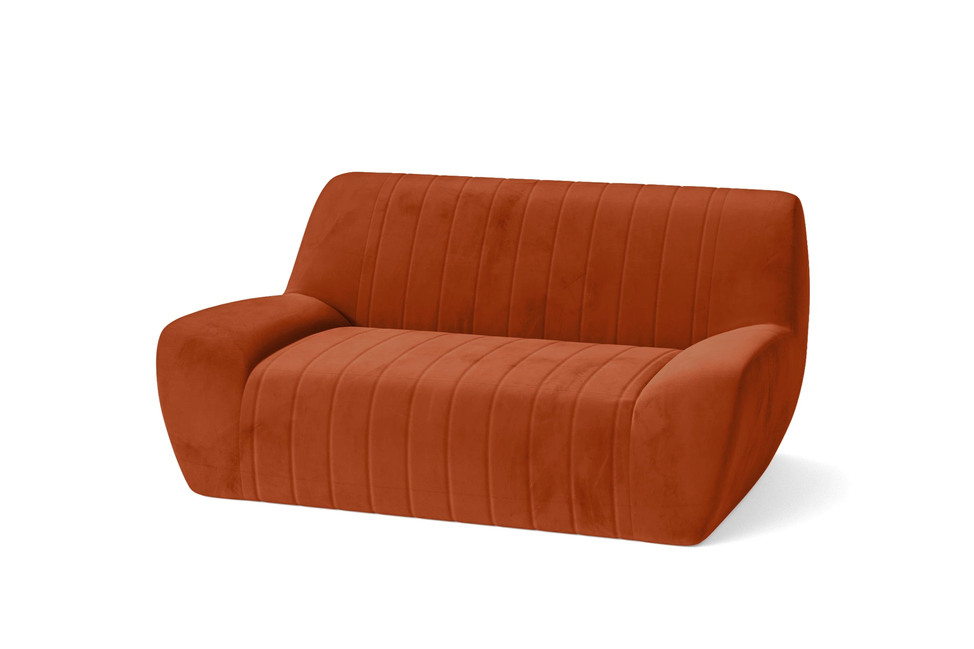 Trapani 2 Seater Sofa Orange Velvet