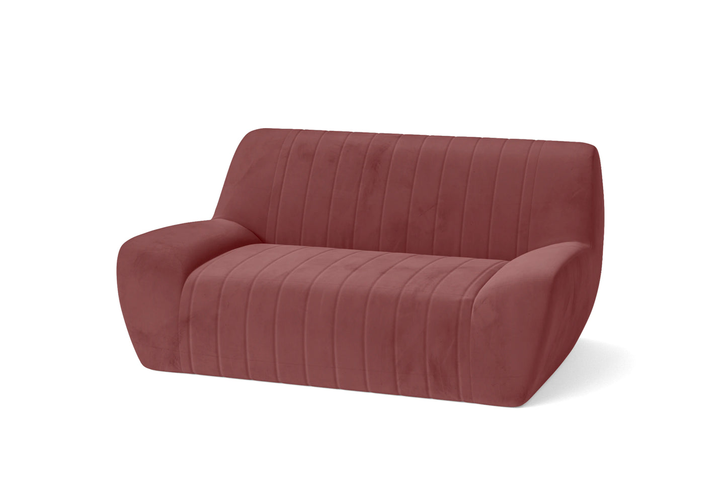 Trapani 2 Seater Sofa Pink Velvet