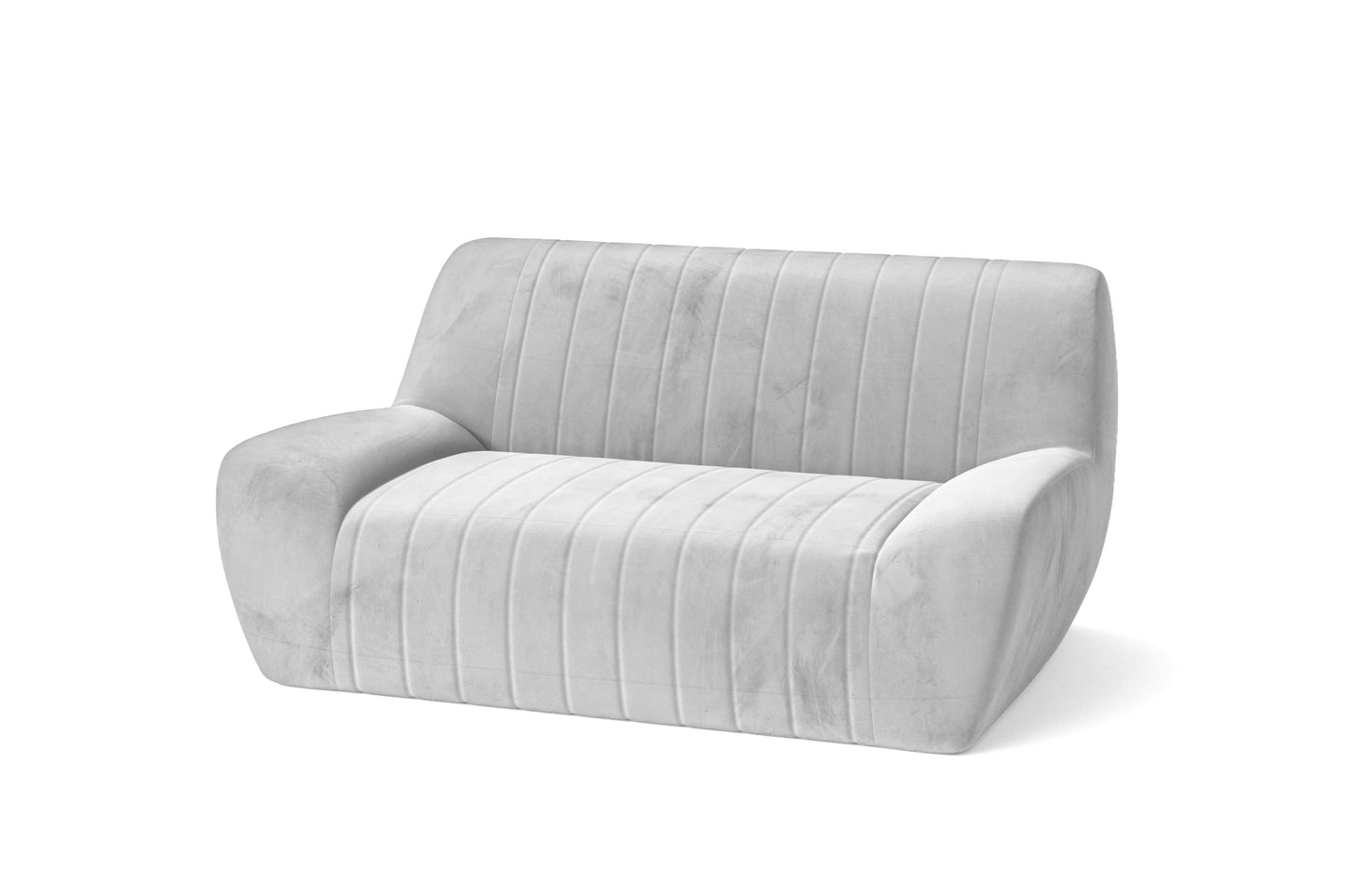 Trapani 2 Seater Sofa White Velvet