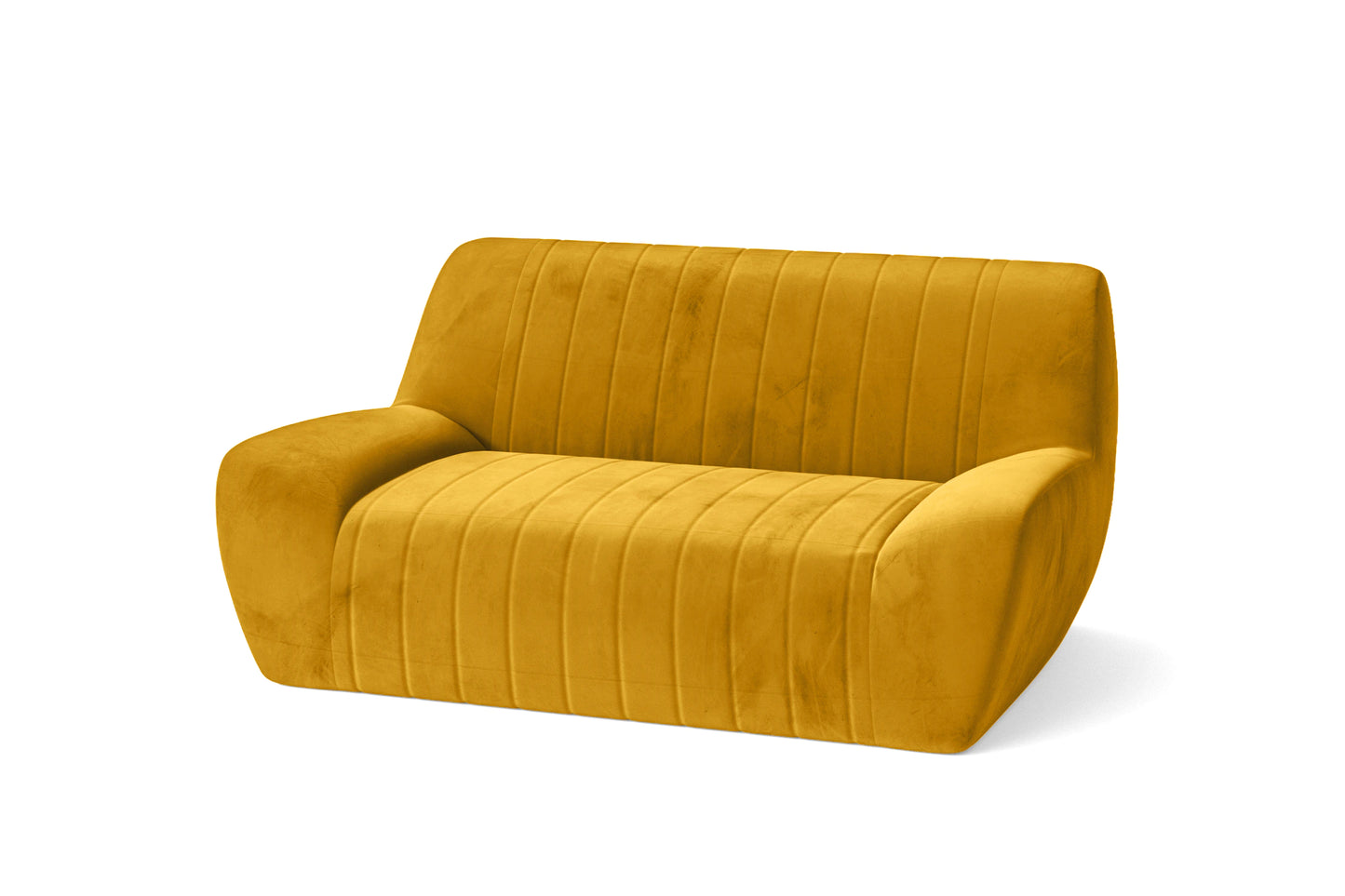 Trapani 2 Seater Sofa Yellow Velvet