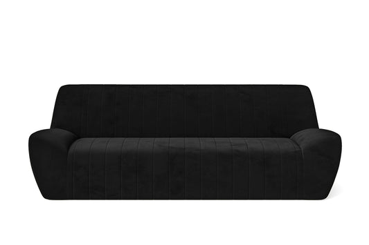 Trapani 3 Seater Sofa Black Velvet