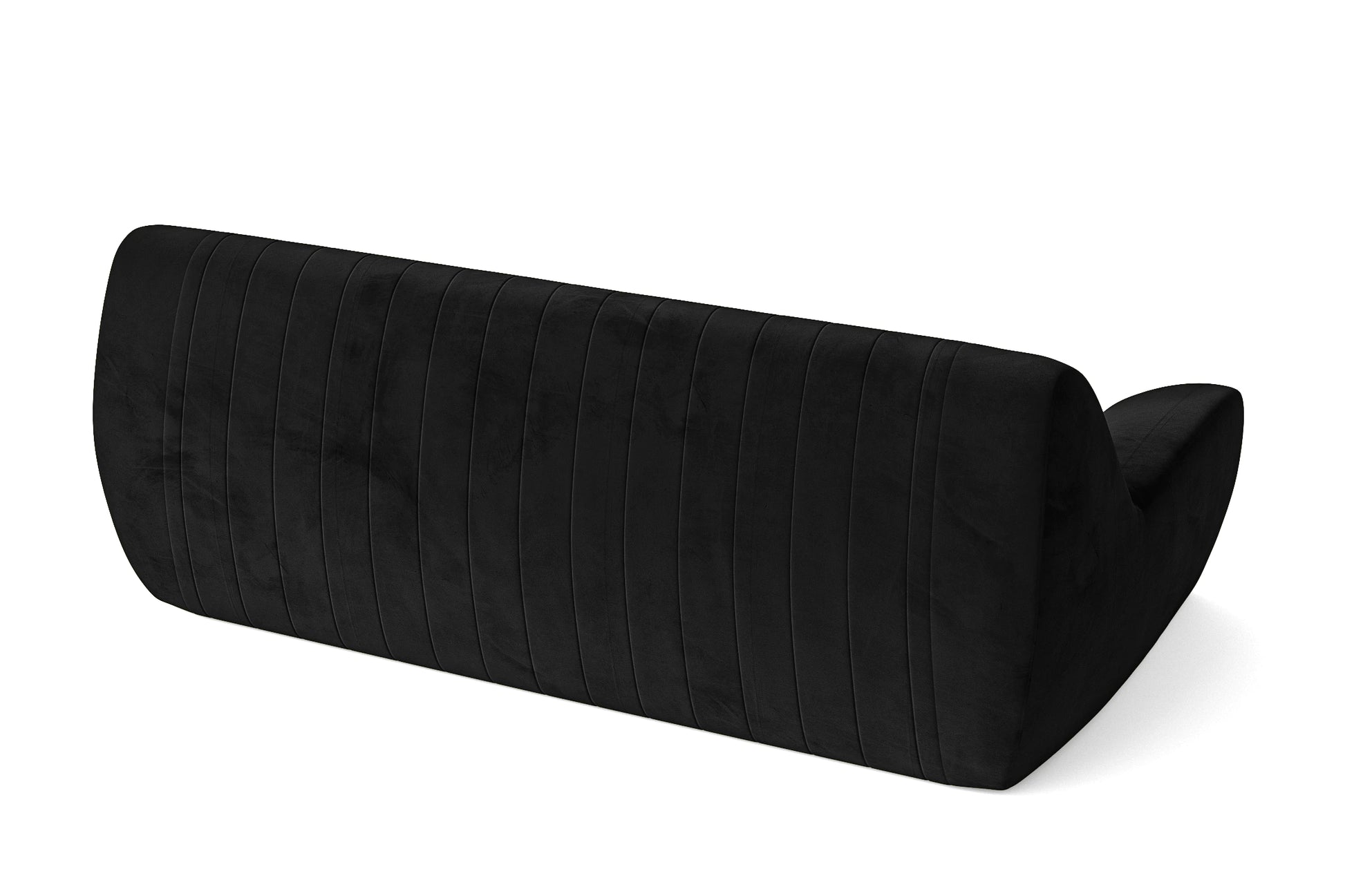 Trapani 3 Seater Sofa Black Velvet