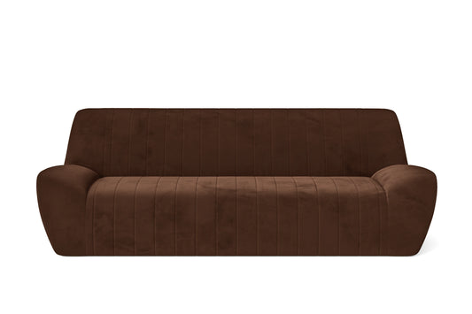 Trapani 3 Seater Sofa Coffee Brown Velvet