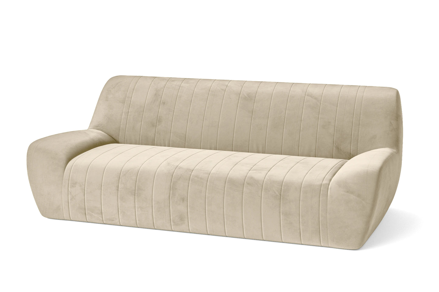 Trapani 3 Seater Sofa Cream Velvet