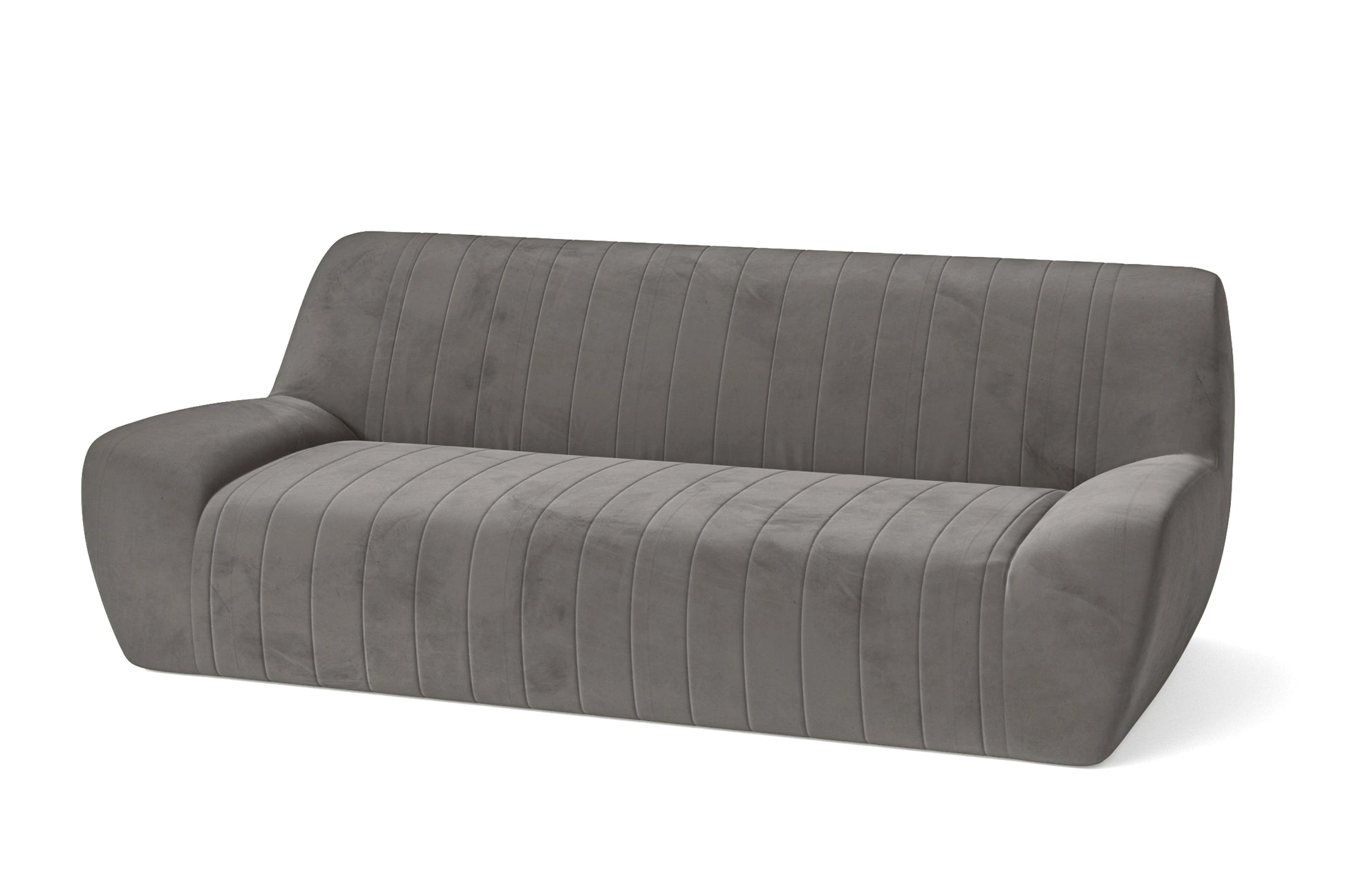 Trapani 3 Seater Sofa Grey Velvet