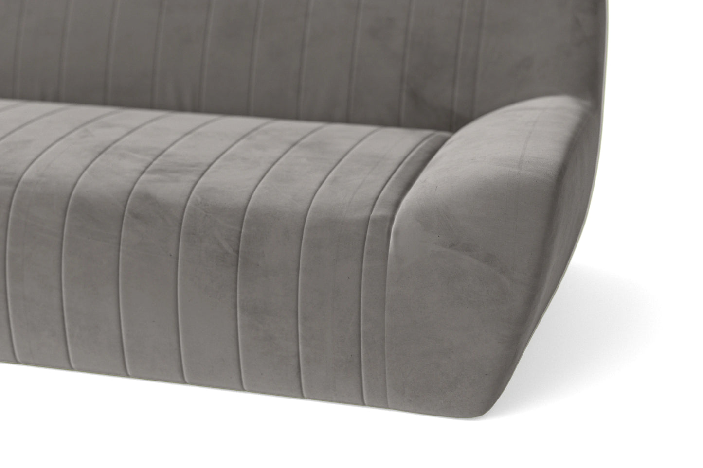 Trapani 3 Seater Sofa Grey Velvet