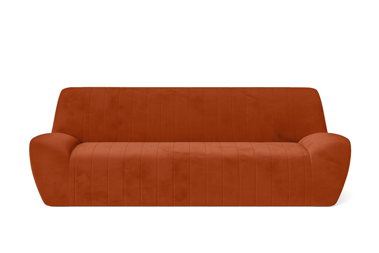 Trapani 3 Seater Sofa Orange Velvet