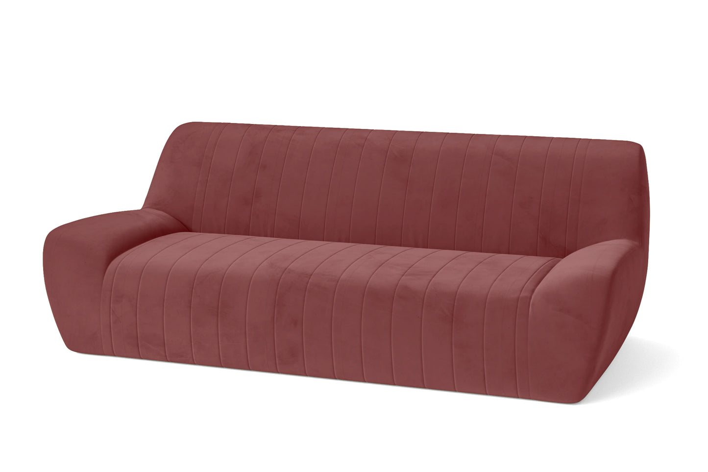 Trapani 3 Seater Sofa Pink Velvet