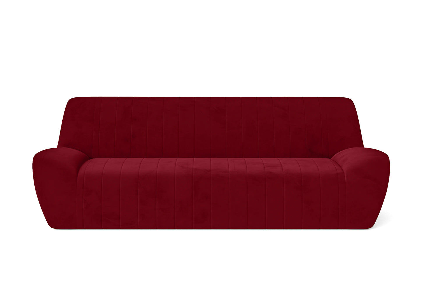 Trapani 3 Seater Sofa Red Velvet