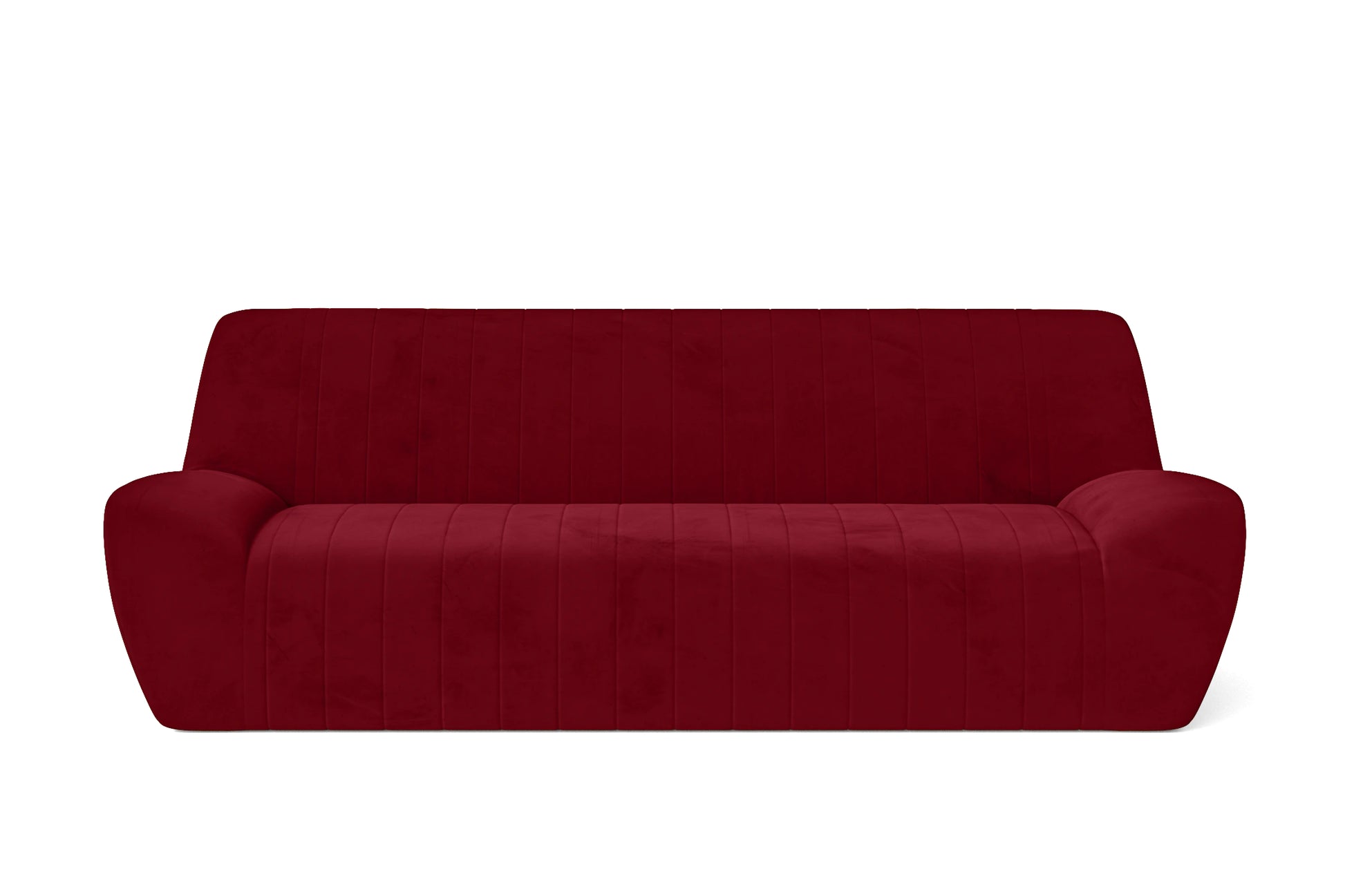 Trapani 3 Seater Sofa Red Velvet