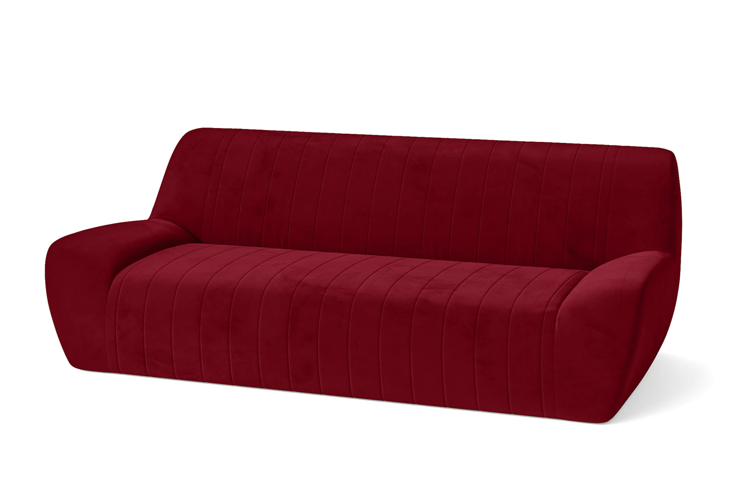 Trapani 3 Seater Sofa Red Velvet