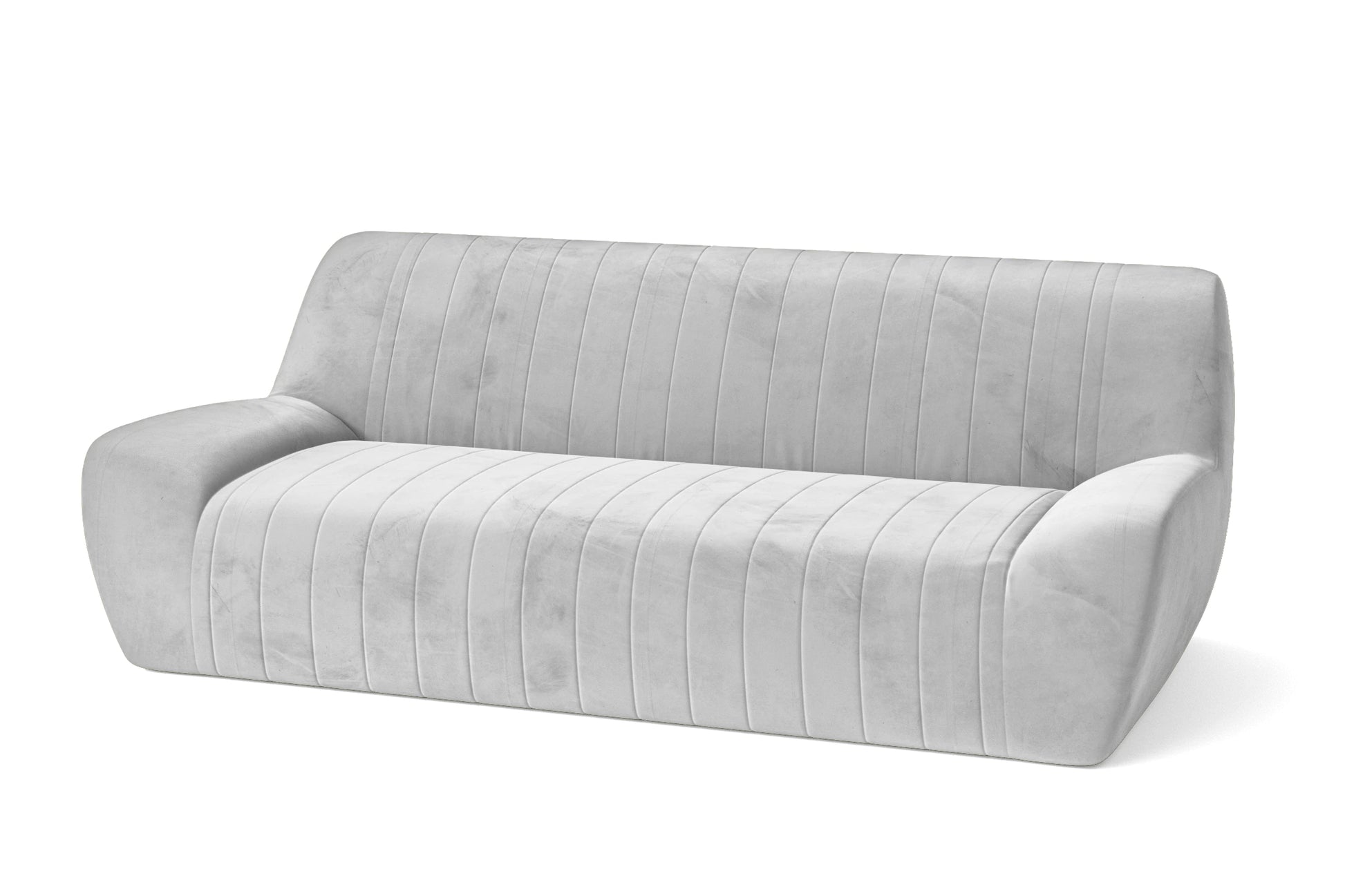 Trapani 3 Seater Sofa White Velvet