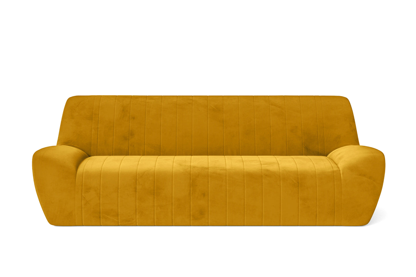 Trapani 3 Seater Sofa Yellow Velvet