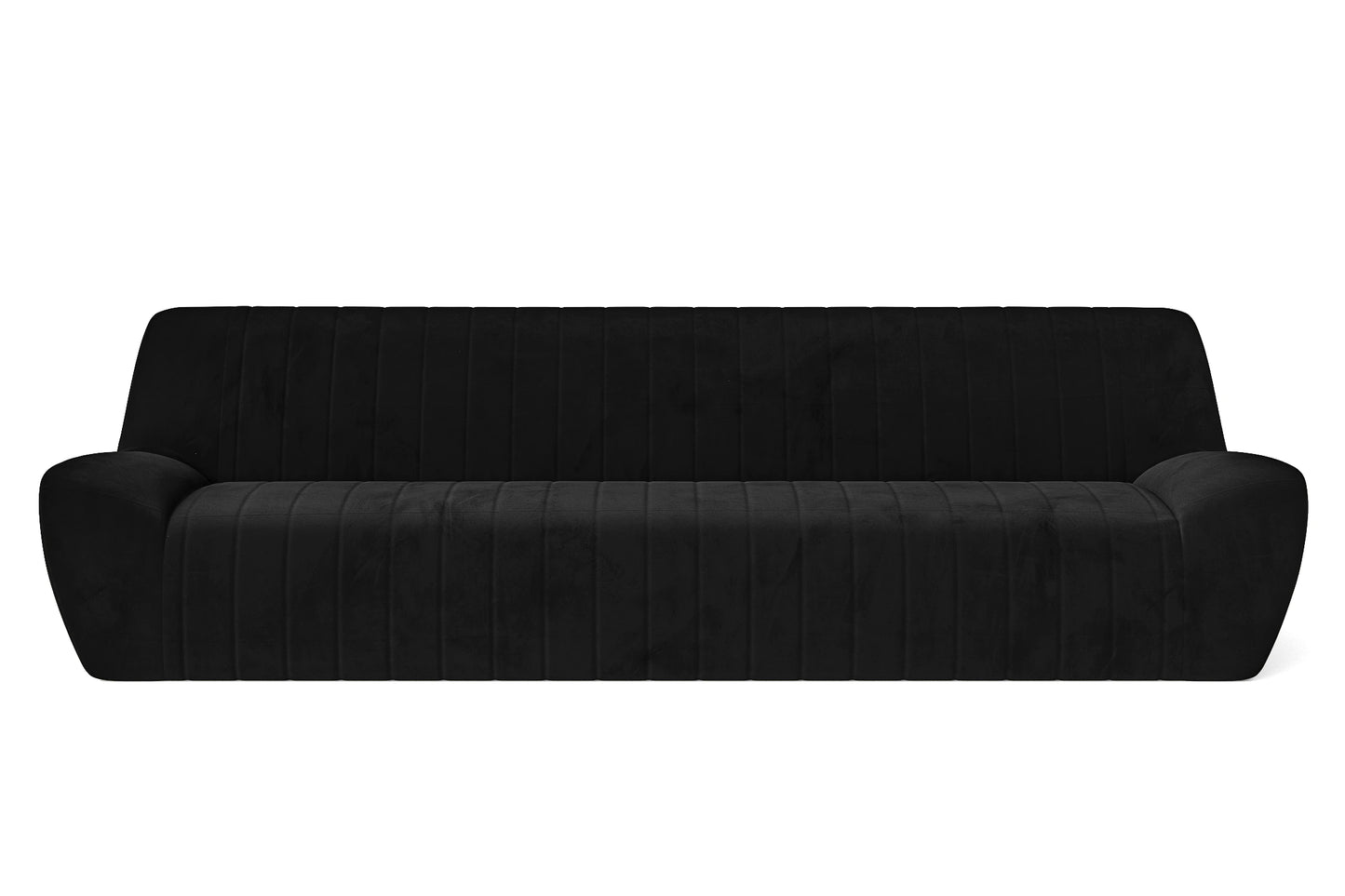 Trapani 4 Seater Sofa Black Velvet