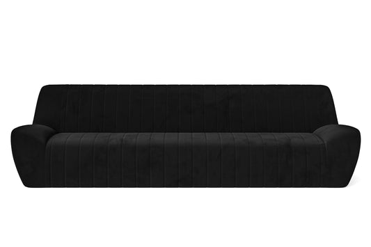 Trapani 4 Seater Sofa Black Velvet