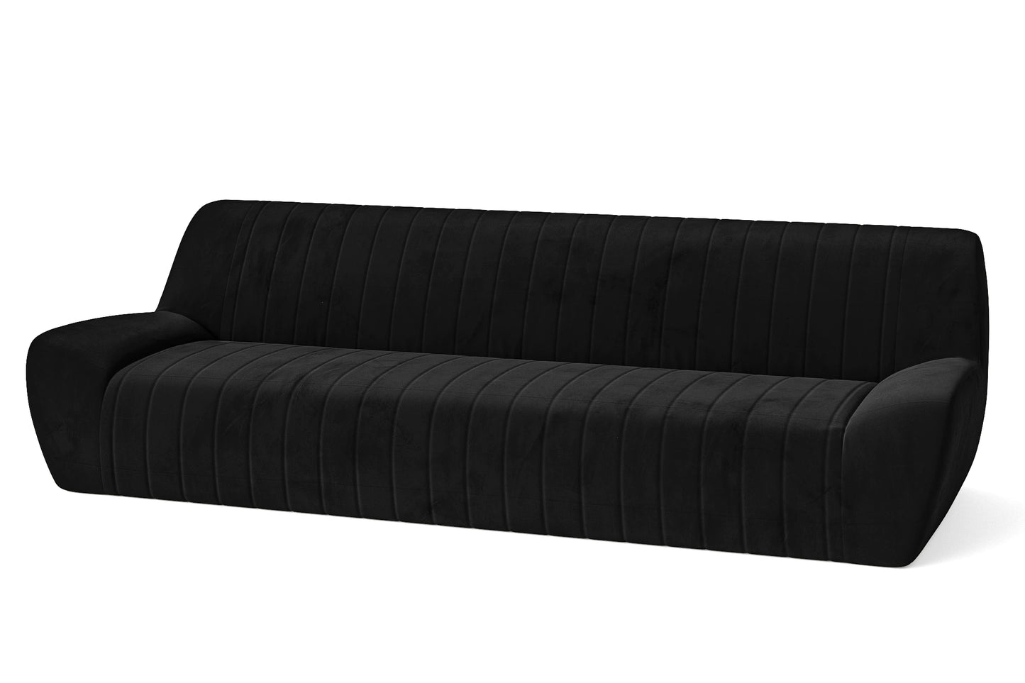 Trapani 4 Seater Sofa Black Velvet