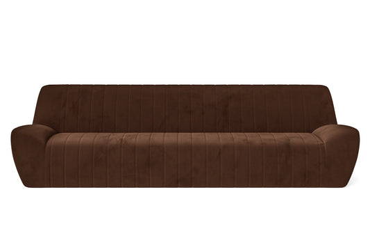 Trapani 4 Seater Sofa Coffee Brown Velvet