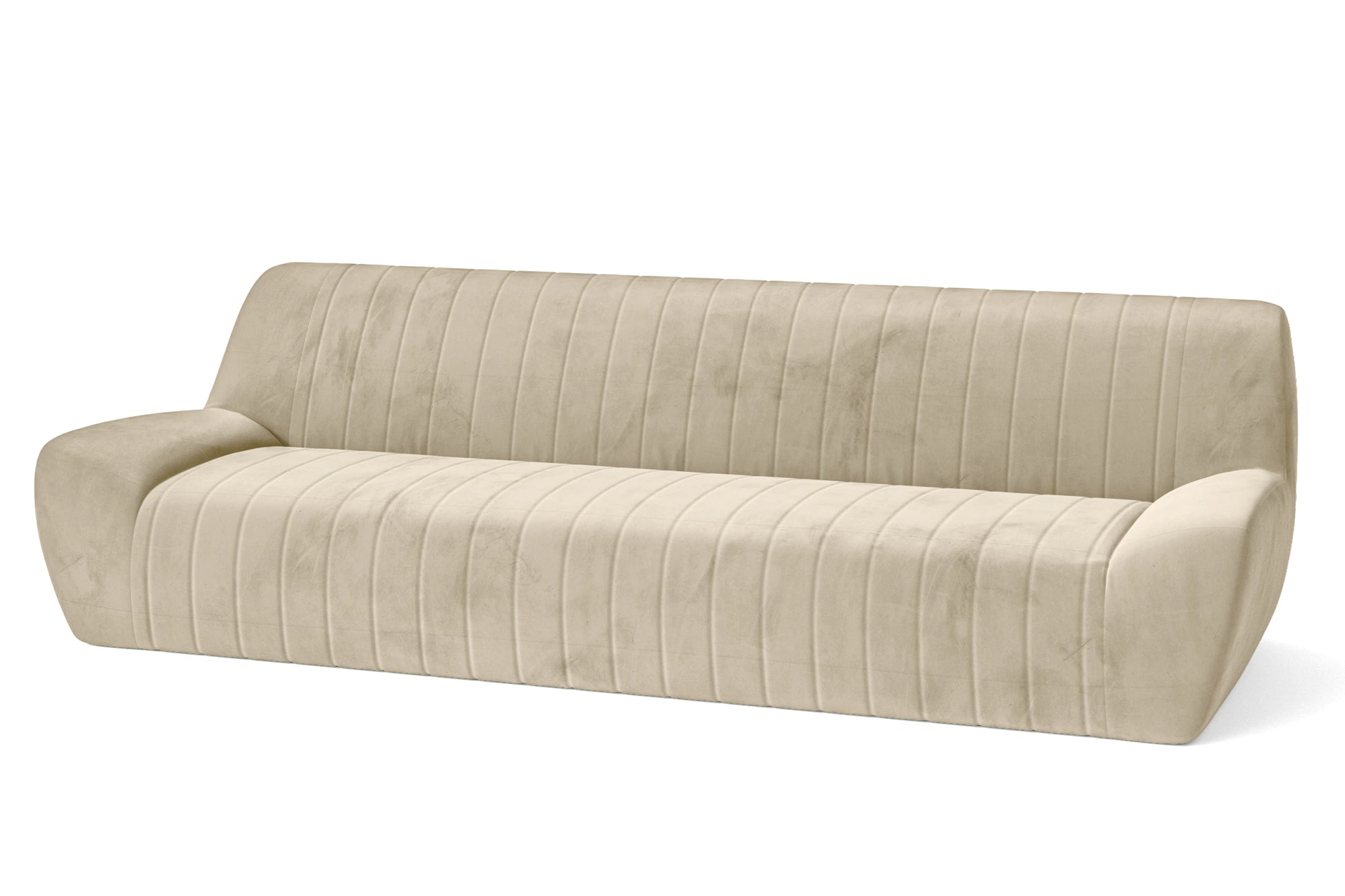 Trapani 4 Seater Sofa Cream Velvet