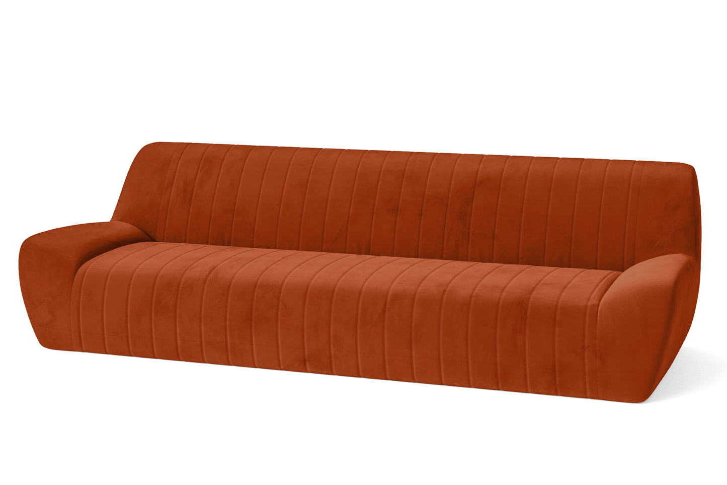 Trapani 4 Seater Sofa Orange Velvet