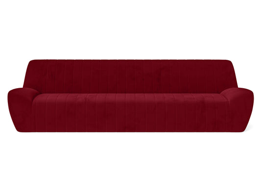 Trapani 4 Seater Sofa Red Velvet