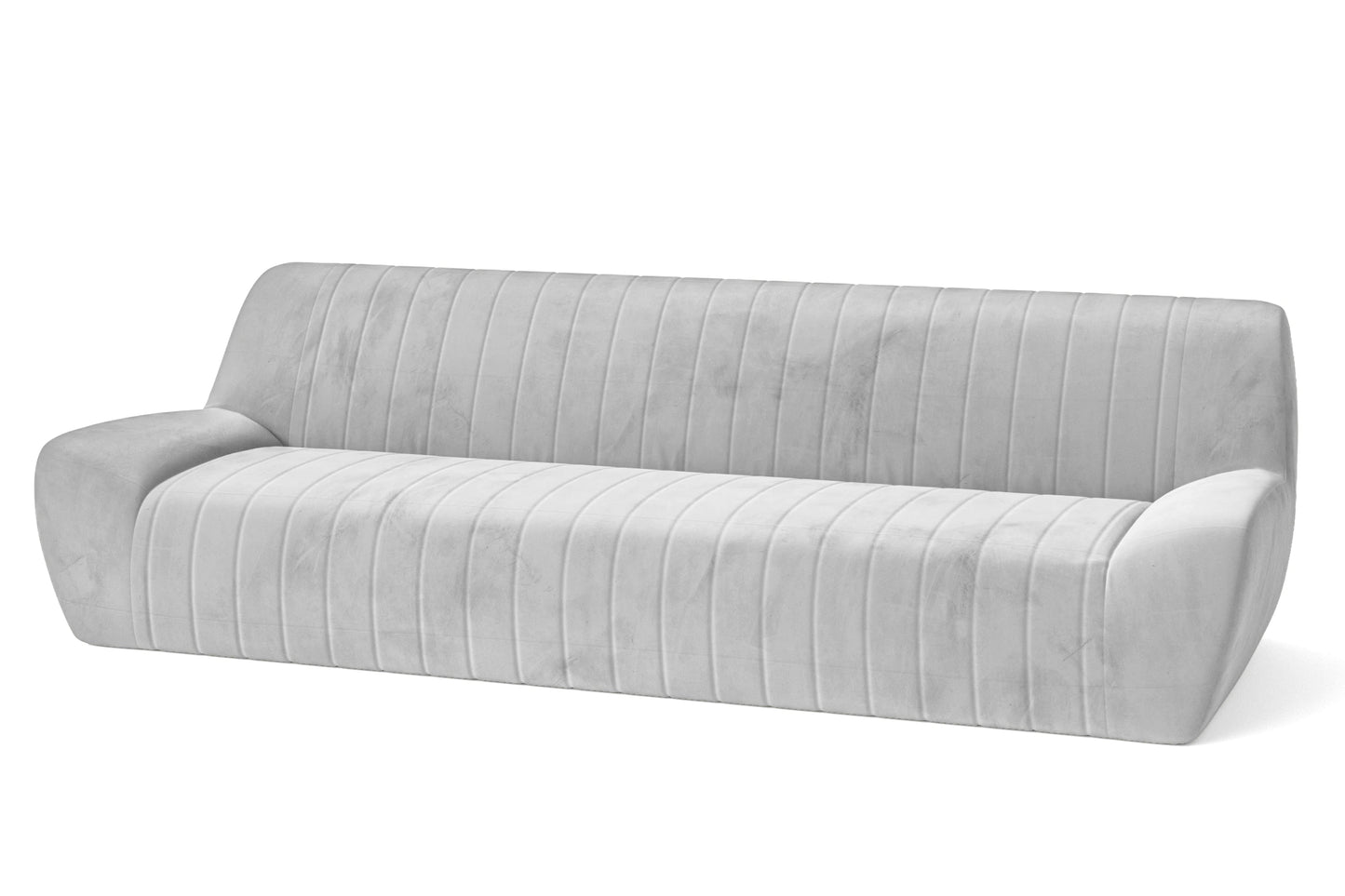 Trapani 4 Seater Sofa White Velvet