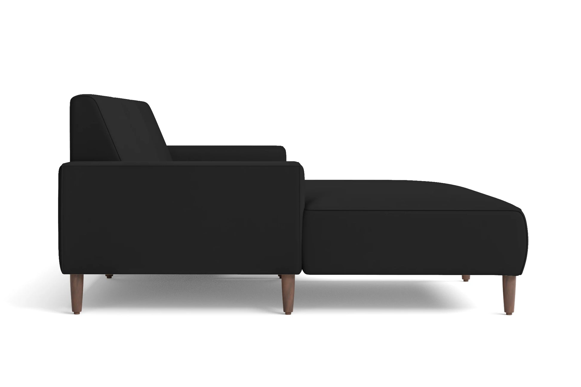 Treviso 3 Seater Left Hand Facing Chaise Lounge Corner Sofa Black Leather