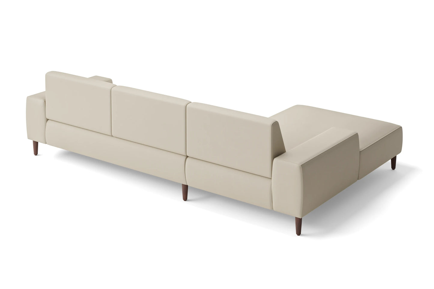 Treviso 3 Seater Left Hand Facing Chaise Lounge Corner Sofa Cream Leather