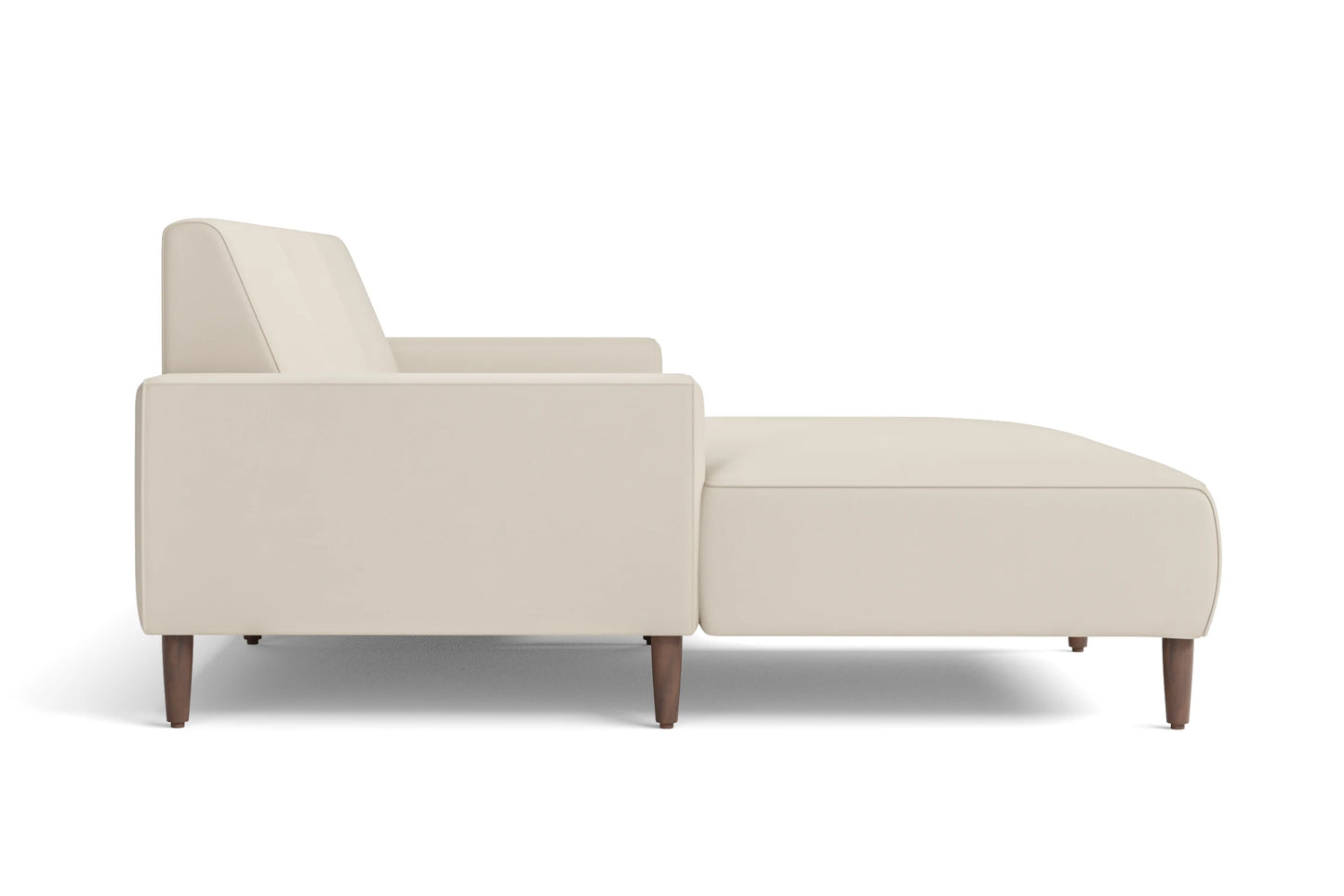 Treviso 3 Seater Left Hand Facing Chaise Lounge Corner Sofa Cream Leather