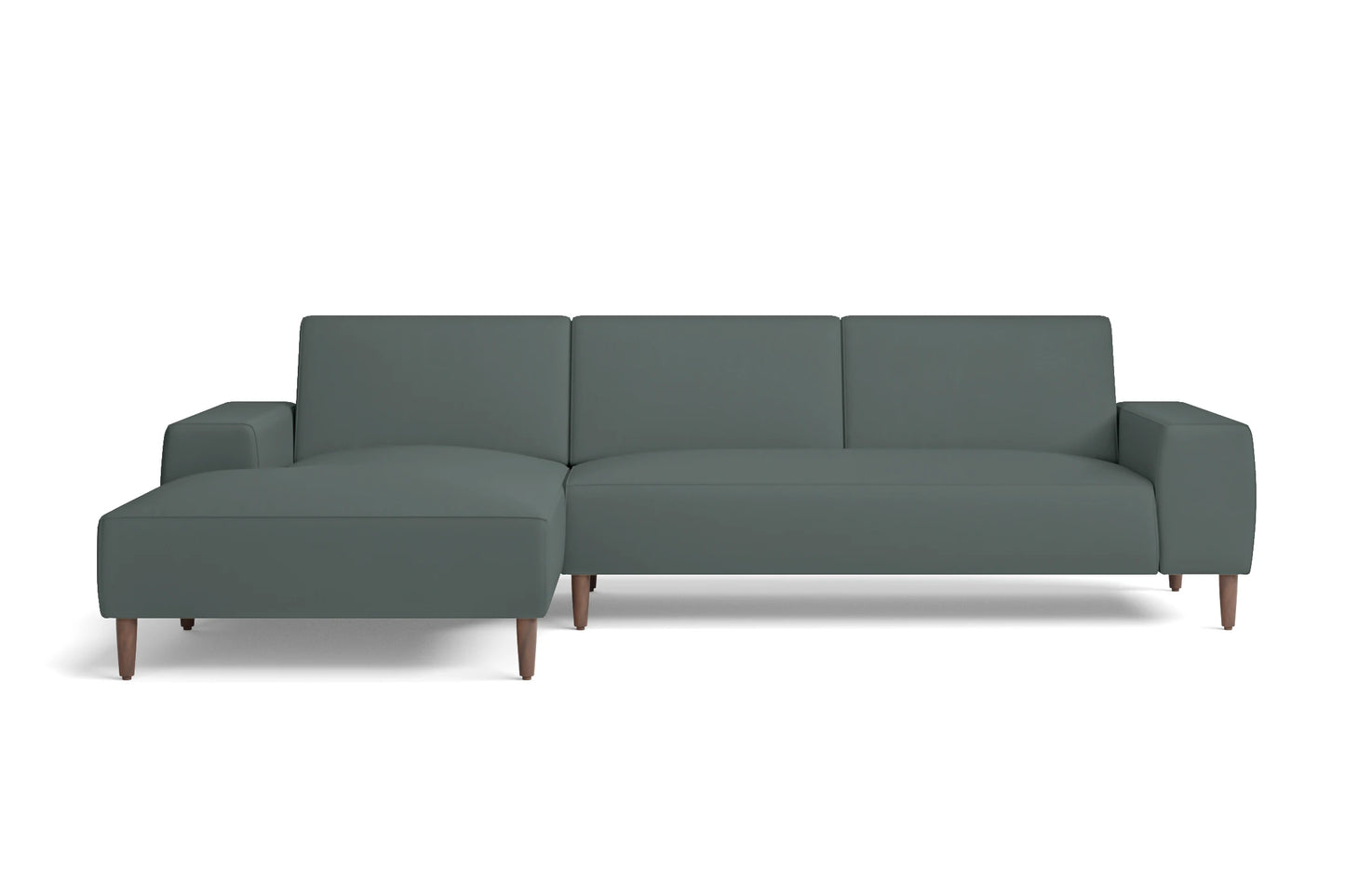 Treviso 3 Seater Left Hand Facing Chaise Lounge Corner Sofa Dusky Turquoise Leather