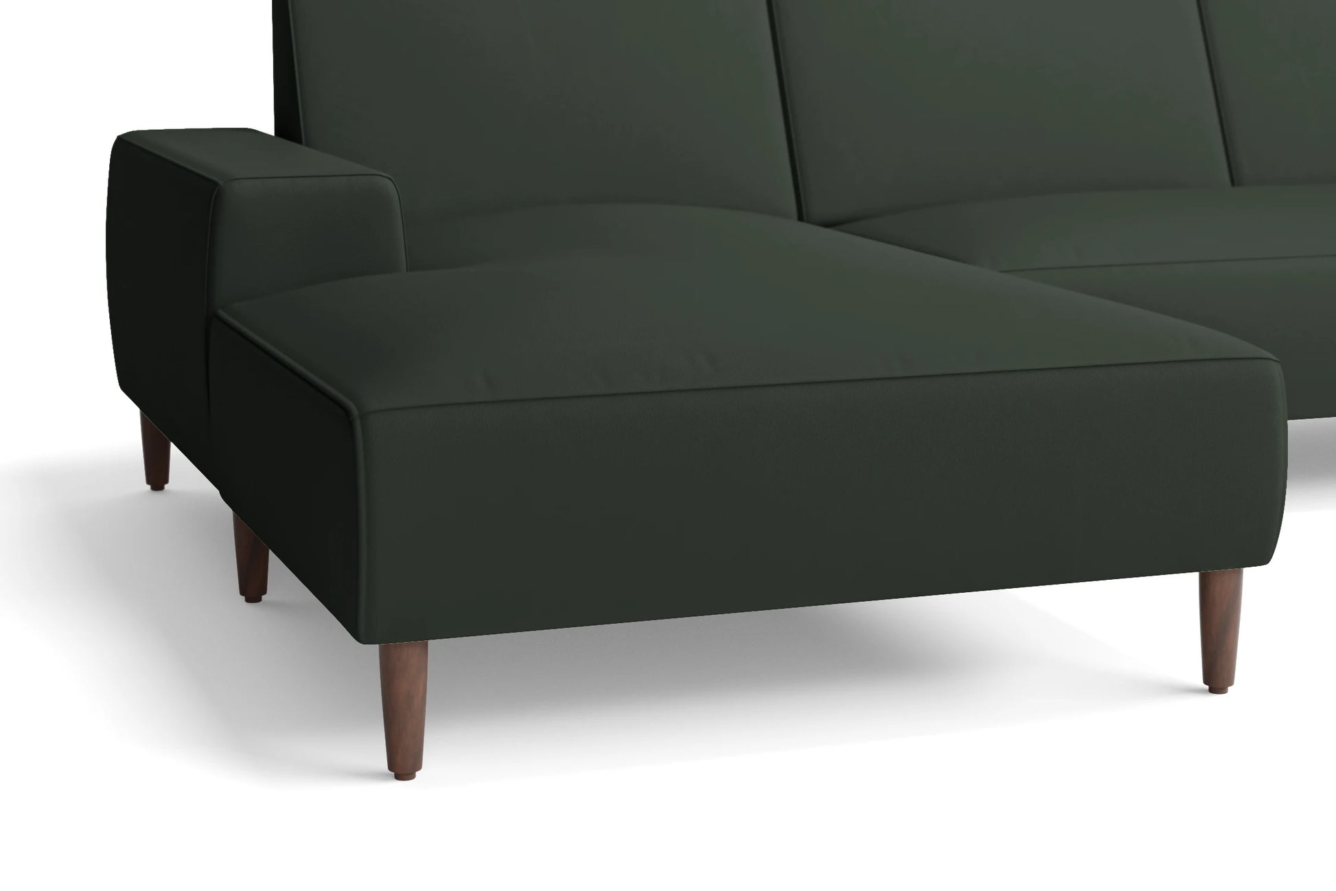 Treviso 3 Seater Left Hand Facing Chaise Lounge Corner Sofa Green Leather