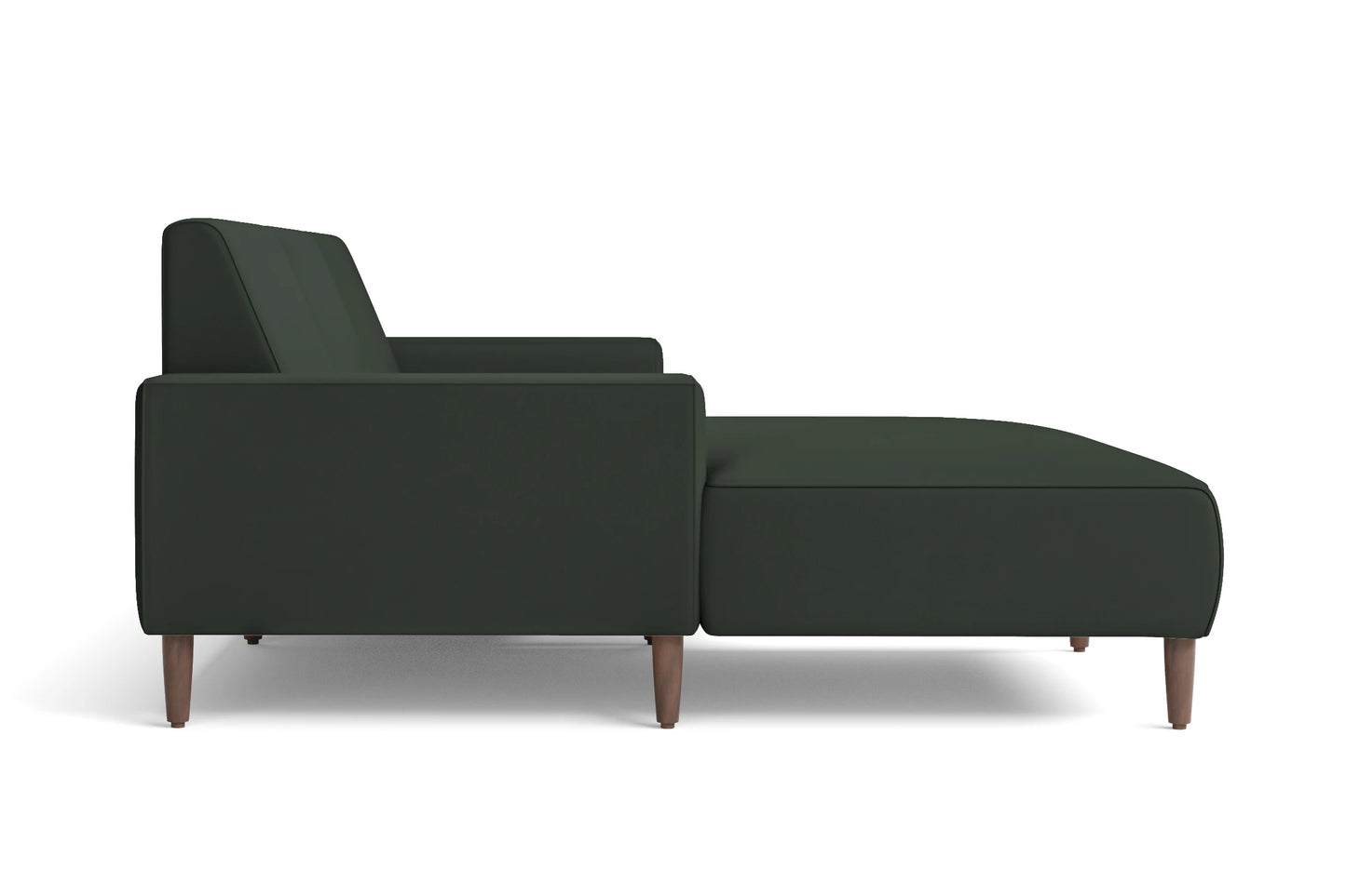 Treviso 3 Seater Left Hand Facing Chaise Lounge Corner Sofa Green Leather