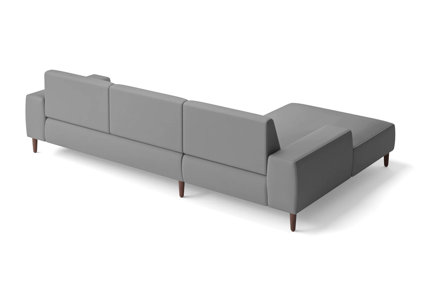 Treviso 3 Seater Left Hand Facing Chaise Lounge Corner Sofa Grey Leather