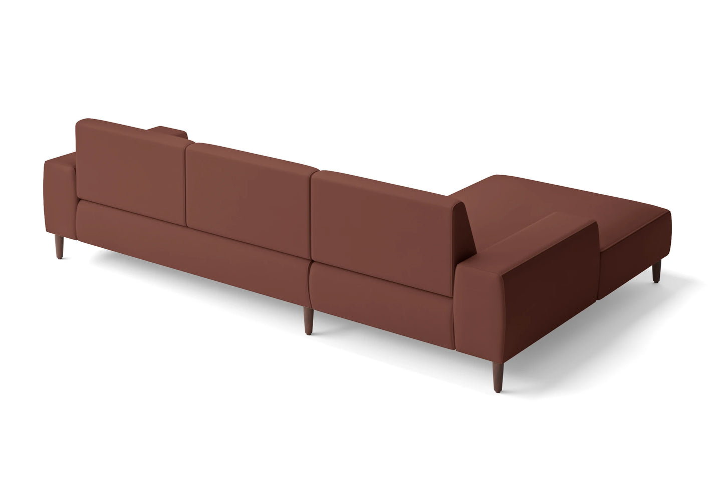 Treviso 3 Seater Left Hand Facing Chaise Lounge Corner Sofa Mauve Leather