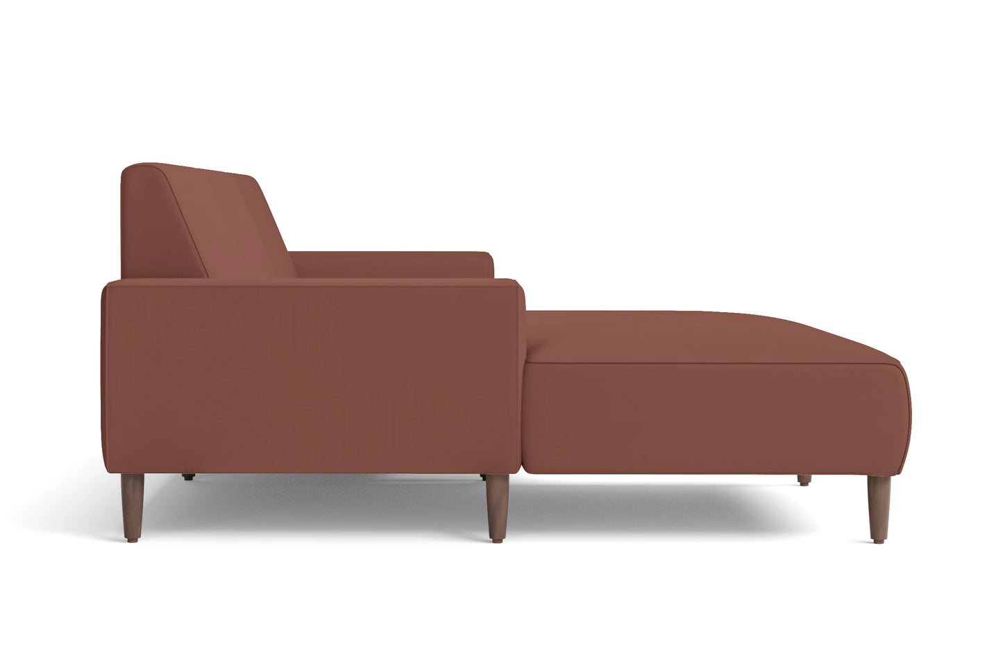 Treviso 3 Seater Left Hand Facing Chaise Lounge Corner Sofa Mauve Leather