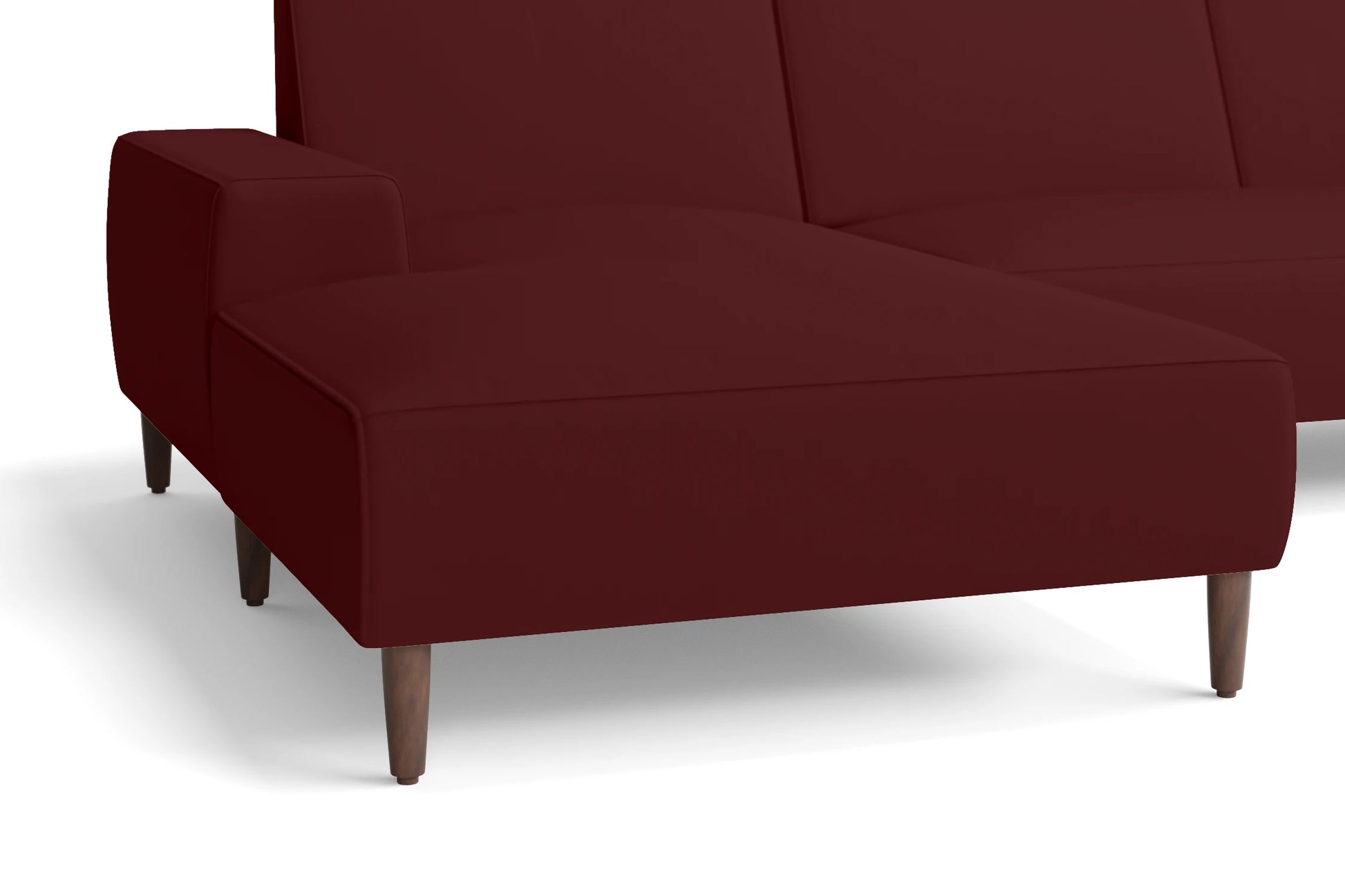 Treviso 3 Seater Left Hand Facing Chaise Lounge Corner Sofa Red Leather