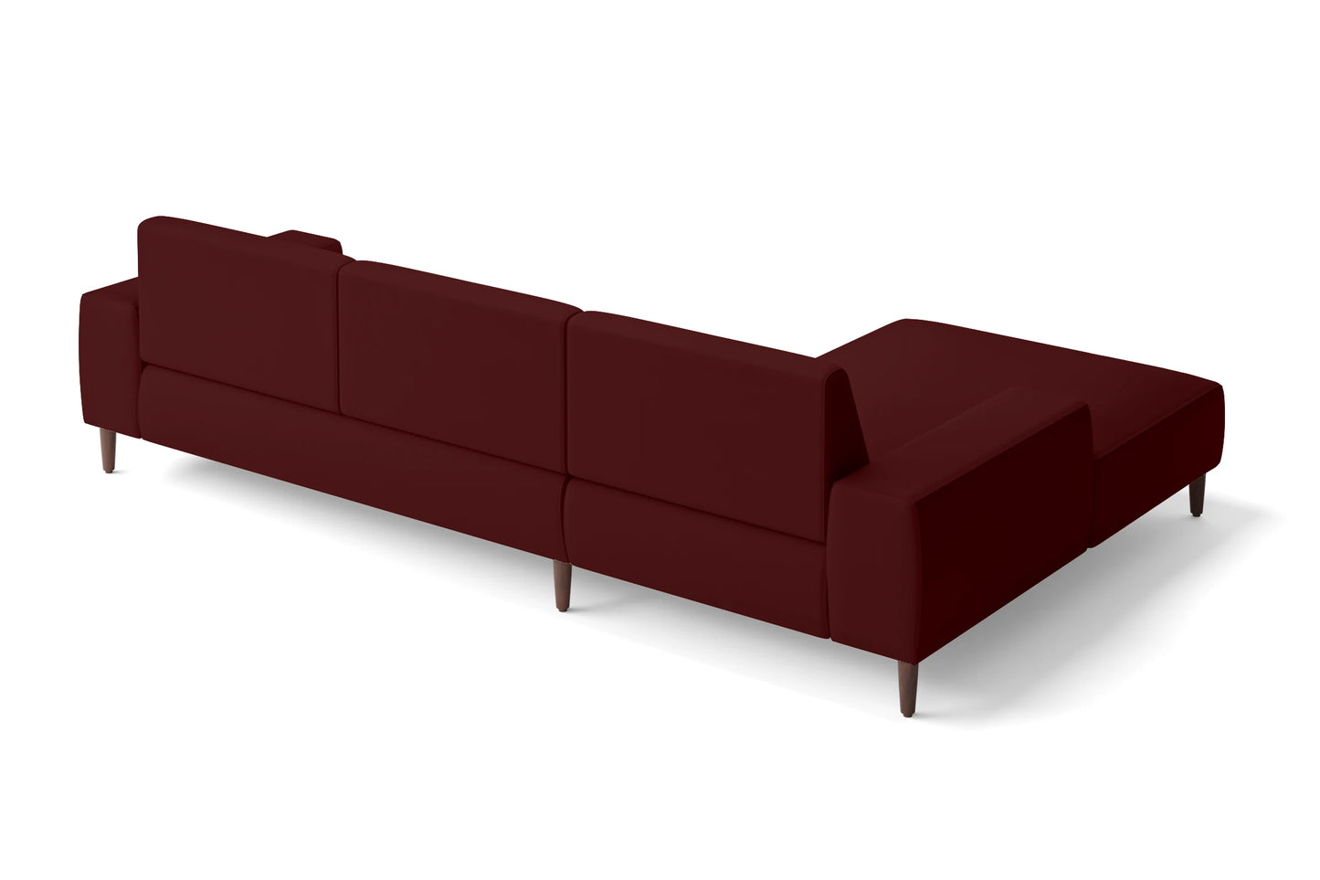 Treviso 3 Seater Left Hand Facing Chaise Lounge Corner Sofa Red Leather