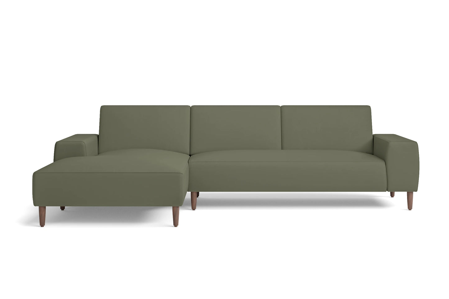 Treviso 3 Seater Left Hand Facing Chaise Lounge Corner Sofa Sage Leather